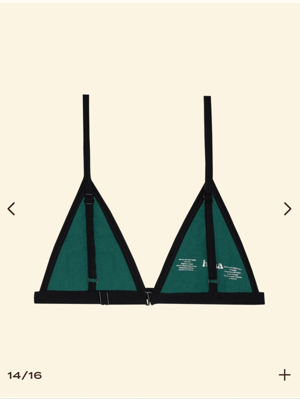 NEW Size M Womens HUHA Triangle Bralette - Black & Cream - Picture 4 of 9